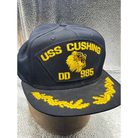 AJP Baseball Caps Other - USS Cushing DD 985 Navy Ship Lion Embroidered Snapback Baseball Cap Hat Adult L
